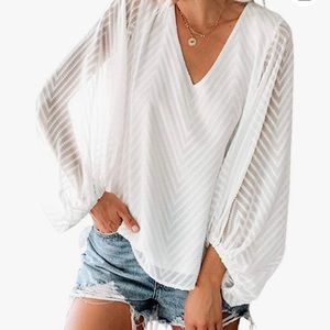 V Neck Chiffon Blouse